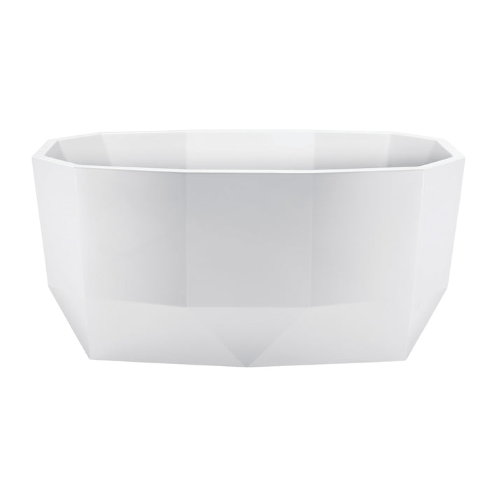 Aqua Eden VTSQ513024 51-Inch Acrylic Freestanding Tub with Drain, Glossy White