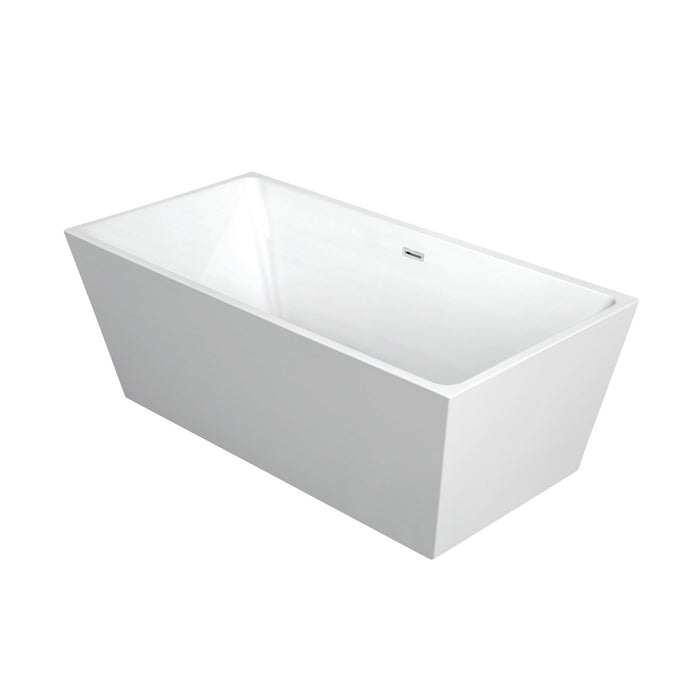 Aqua Eden VTSQ533024 53-Inch Acrylic Freestanding Tub with Drain, Glossy White