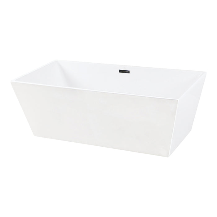 Aqua Eden VTSQ673224 67-Inch Acrylic Freestanding Tub with Drain, White