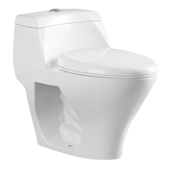 VWC1993 Dual-Flush 1.0/1.6 GPF Elongated One-Piece Toilet, White