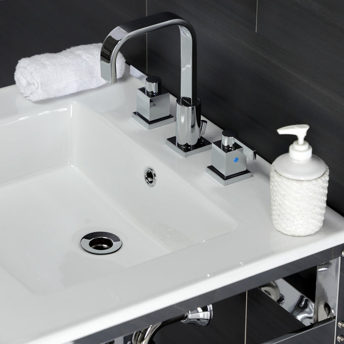 Fauceture VWP2522W8A1 25-Inch Ceramic Console Sink Set, White/Chrome
