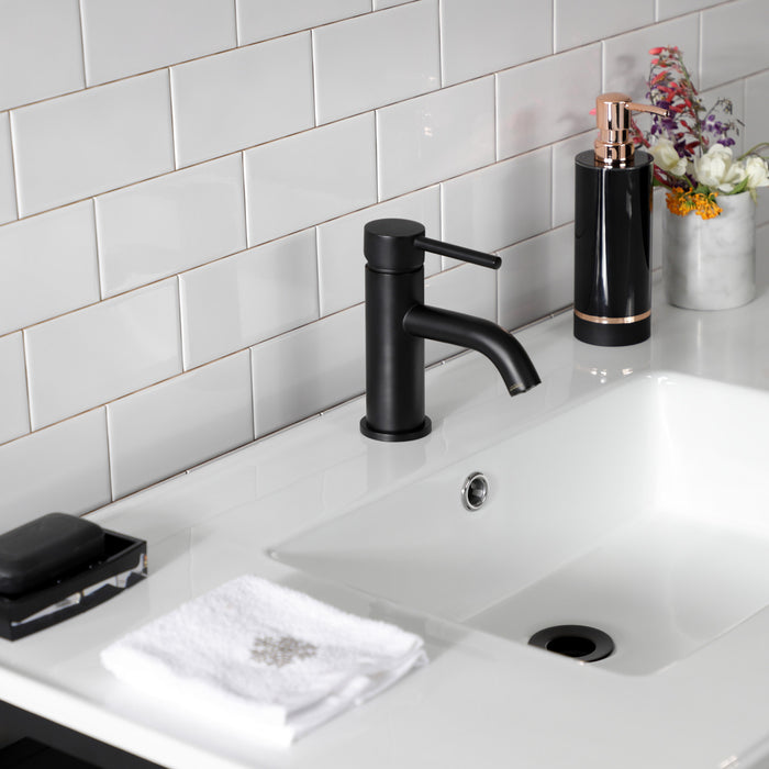 Quadras VWP3722A0 37-Inch Ceramic Console Sink Set, White/Matte Black